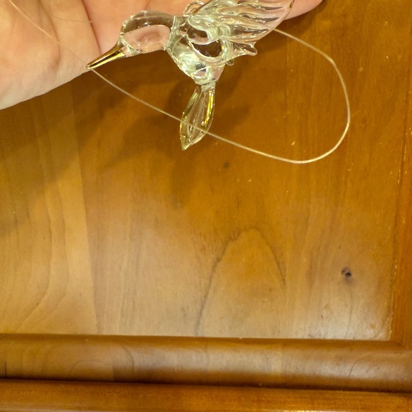 Vintage Blown Glass Hummingbird Figurines Clear Pink Gold Set of 5 - Picture 9 of 16